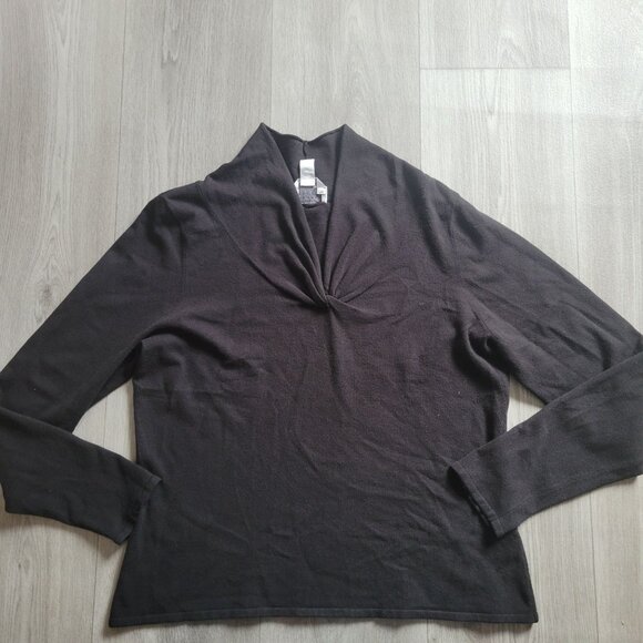 Talbots Collection Womens Black Long Sleeve Pullover Sweater XL - Picture 2 of 5